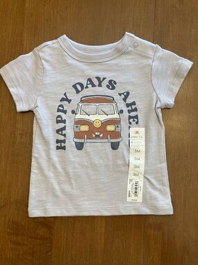 3M Baby Tee in 100% Organic Cotton, “Happy Days Ahead”, Little Co.